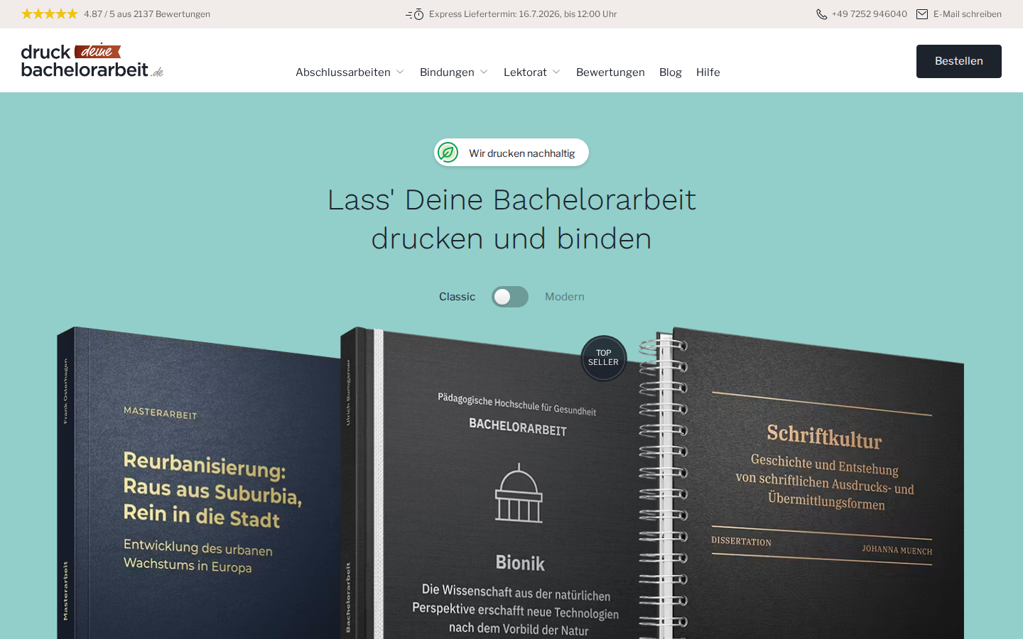 Startseite von druck-deine-bachelorarbeit.de